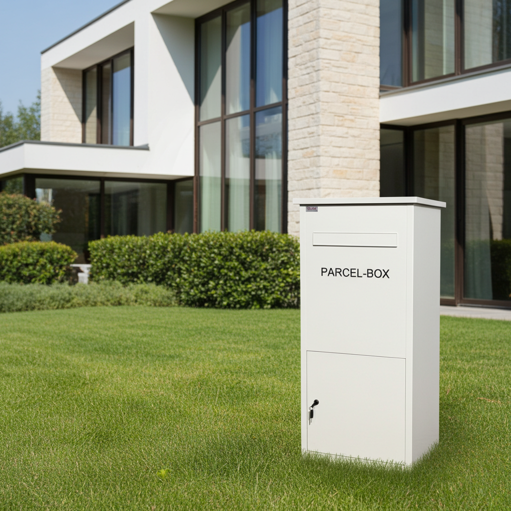 Jet-Line® | Paketbox |Paketablage Briefbox weiß mit Paketfach Gr.XX L | Metall 99,5x35x45,5