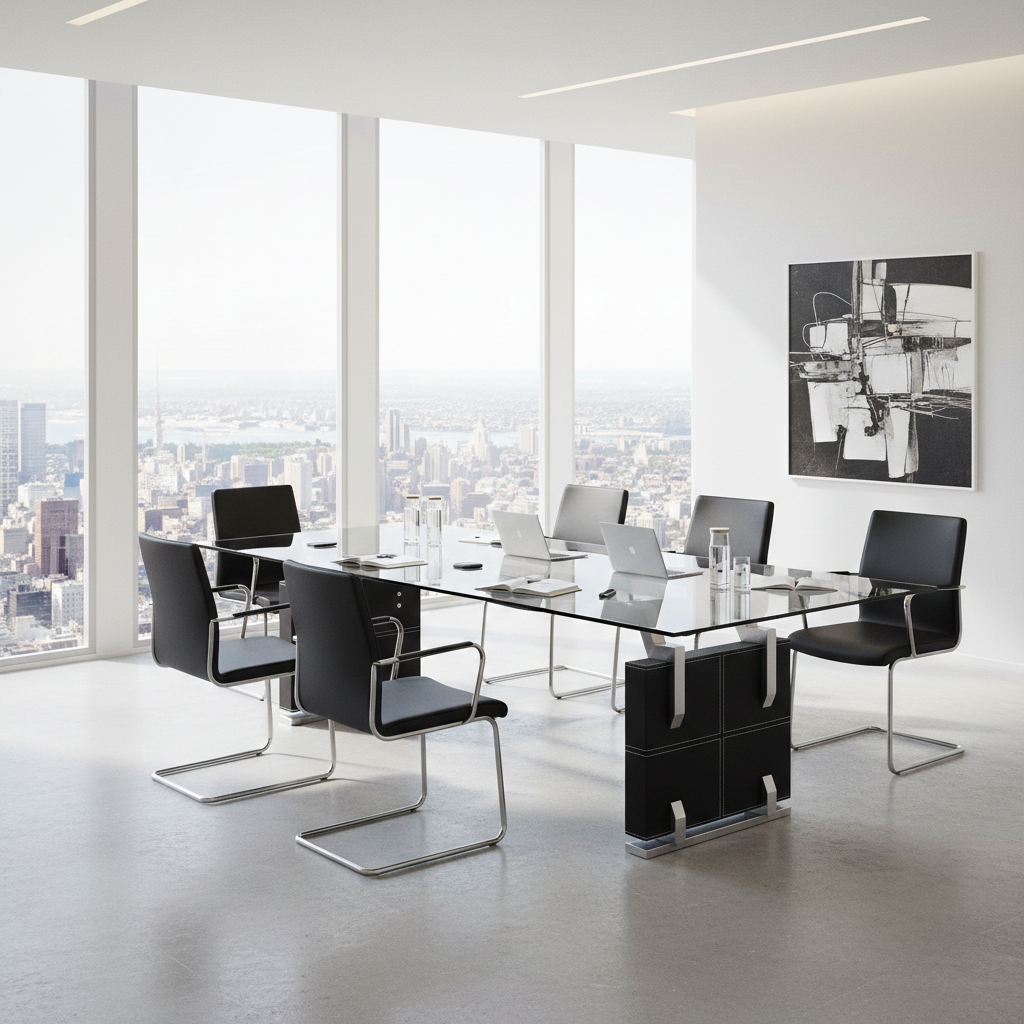 Besprechungstisch Verona schwarz 2,4 m Konferenz Tisch