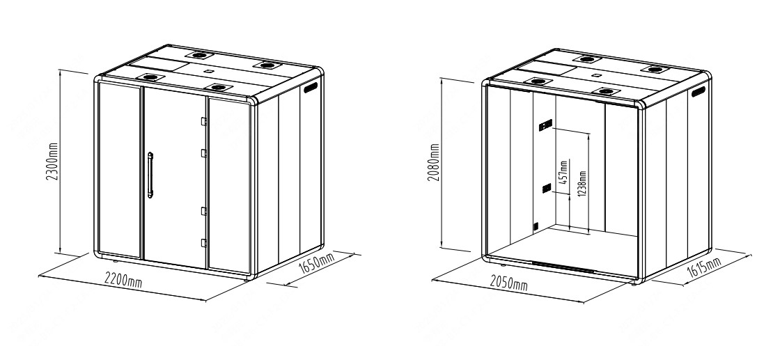 Meeting- & Telefonbox fürs Büro – Schallschutzkabine mit LED-Beleuchtung, Belüftung & Stromanschluss