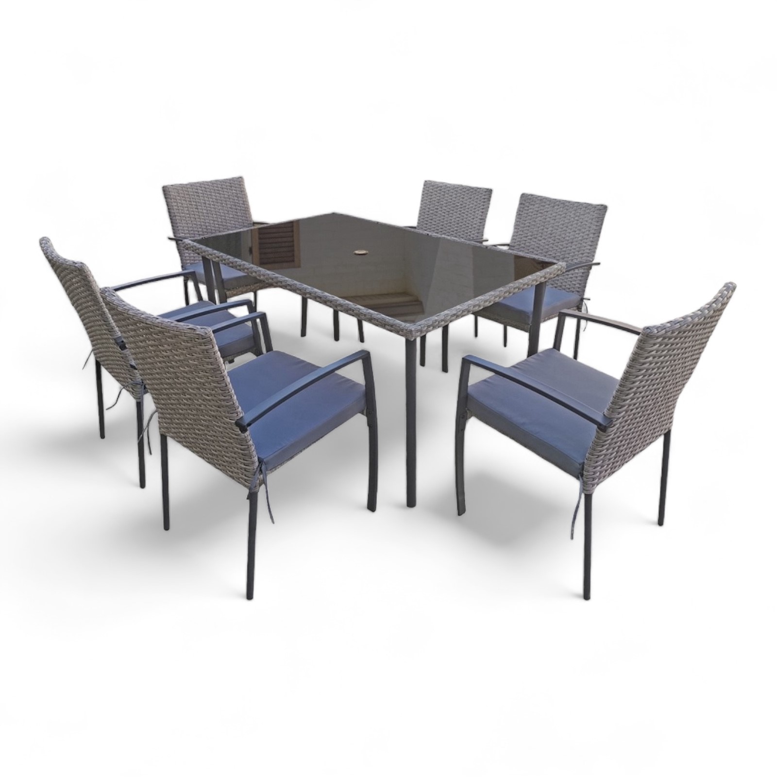 Gartenmöbel Essgruppe 6-Sitzer Carlo grau Jet-Line Dining Set