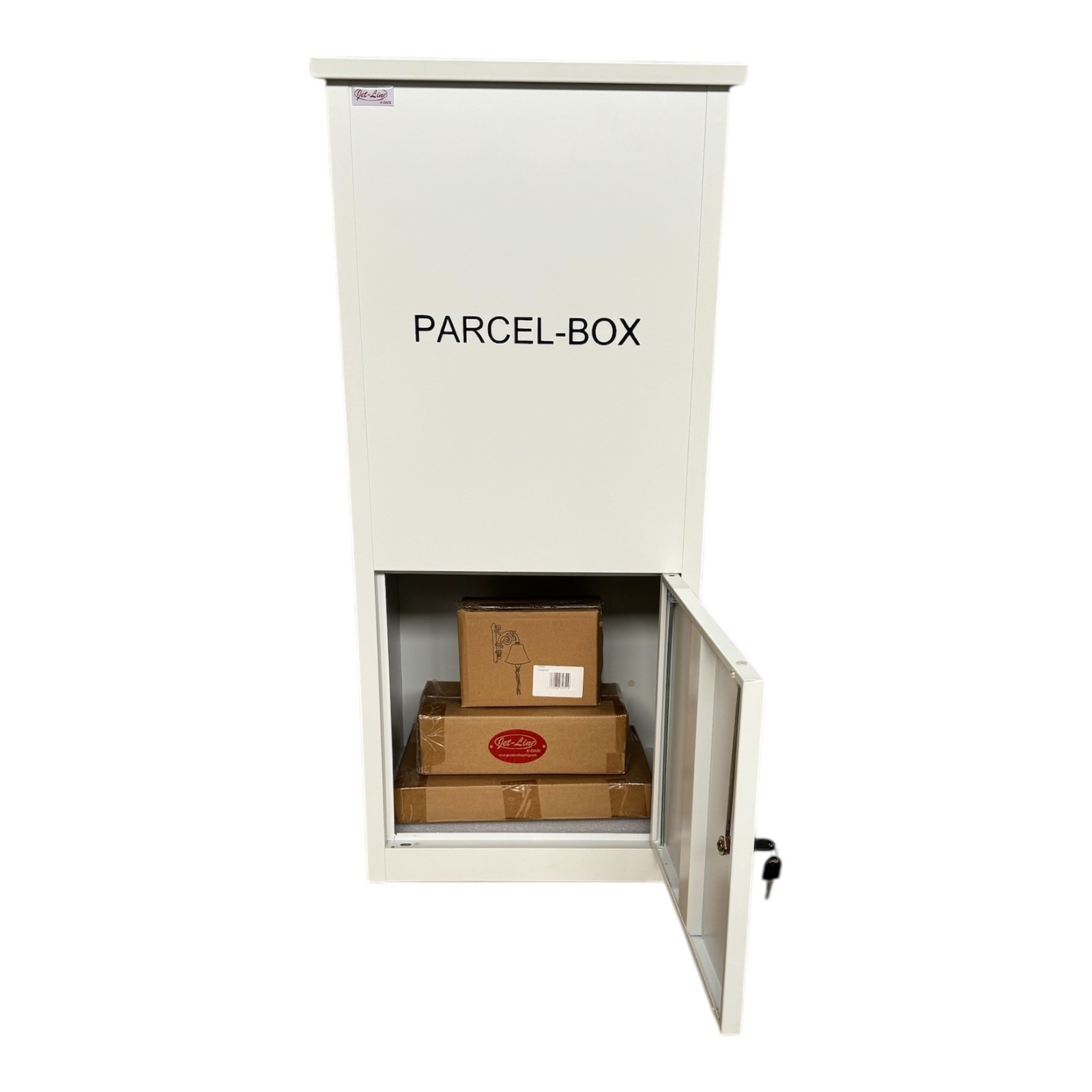 Jet-Line® | Paketbox |Paketablage Briefbox weiß mit Paketfach Gr.XX L | Metall 99,5x35x45,5