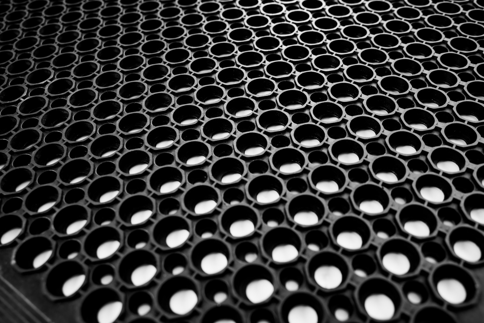 Fußmatte MONA 90x150x1,2 cm schwarz Eingang Matte außem Jet-Line Ringmuster