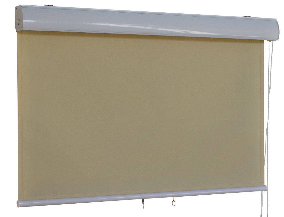 Vertikalmarkise 1.0x2.3 m Balkonmarkise Kassettenrollo Sichtschutzrollo beige Outdoor