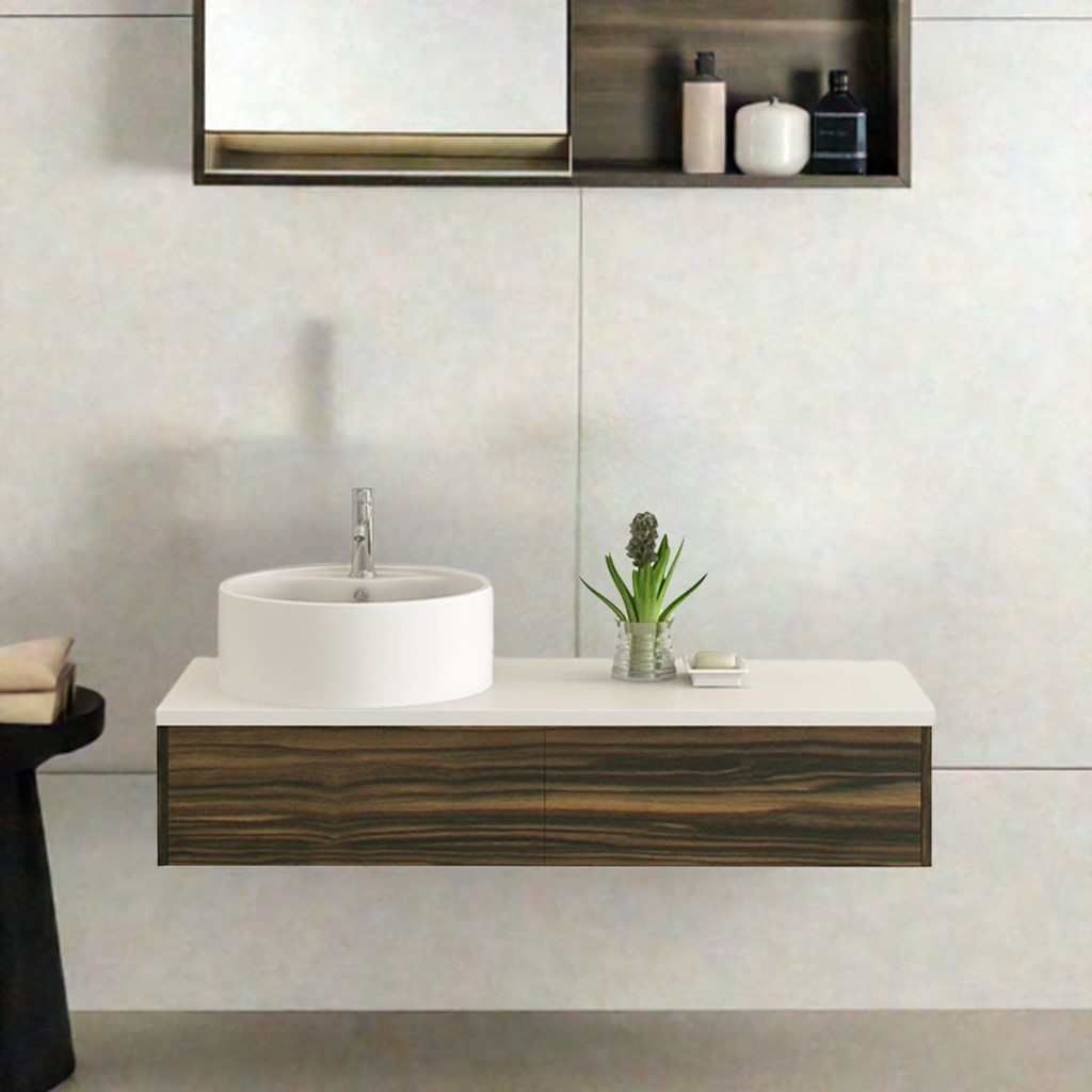 Badset BIEL Holzoptik Nussbaum