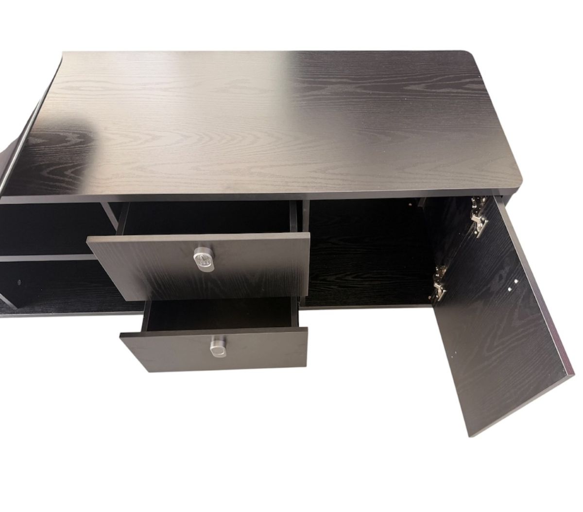 Chef Schreibtisch Eckschreibtisch Porto rechts schwarz 220x180x75 Büromöbel
