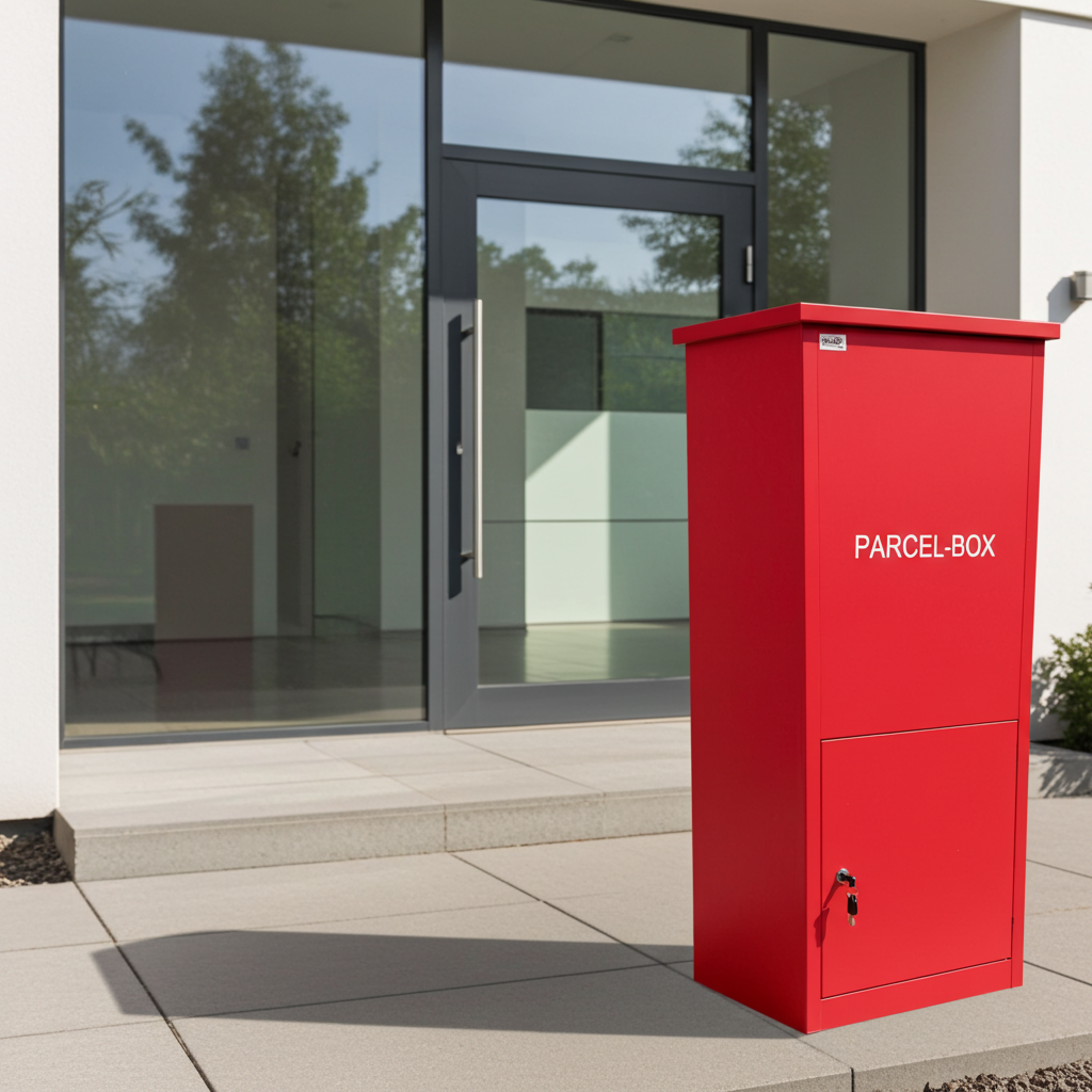 Jet-Line® | Paketbox |Paketablage Briefbox rot mit Paketfach Gr.XX L | Metall 99,5x35x45,5
