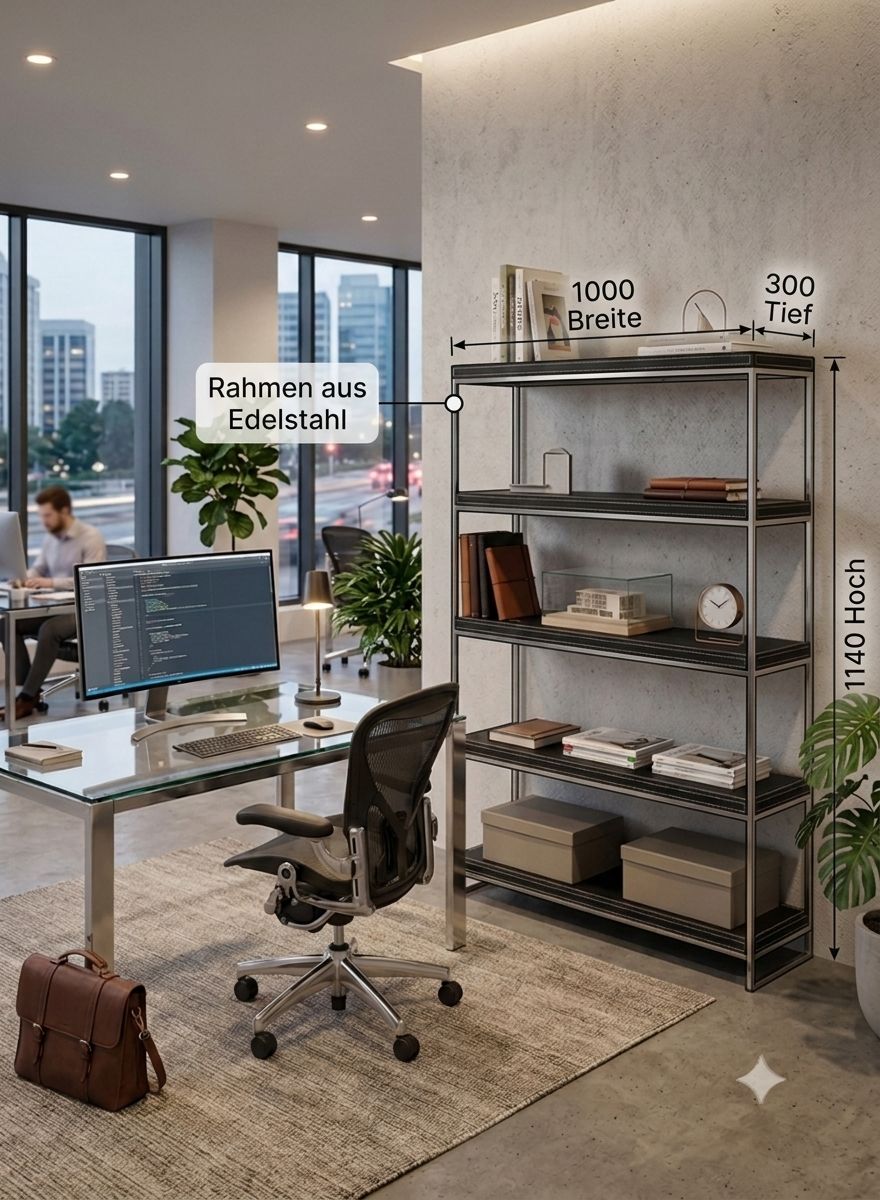 offene Büroeinrichtung, regal aus stahl, metallregal, büro workstation, computer desk