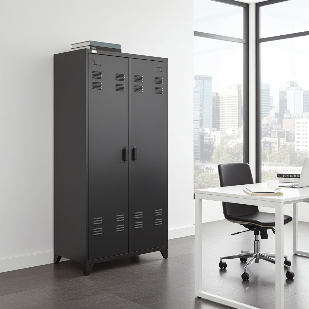 Aktenschrank Spind ODESSA dunkelgrau 2-türig