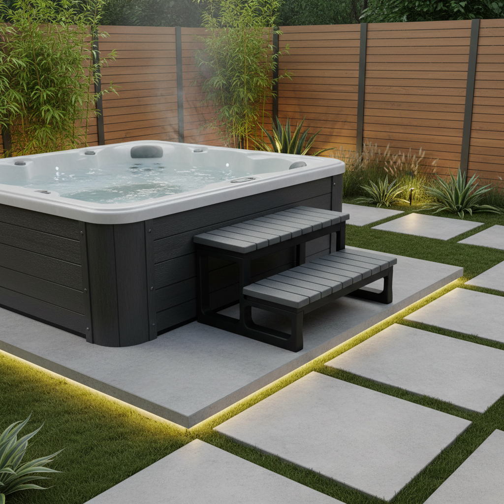 Einstiegstreppe Einstiegsleiter für Whirlpool Außenwhirlpool Spa  Jet-Line