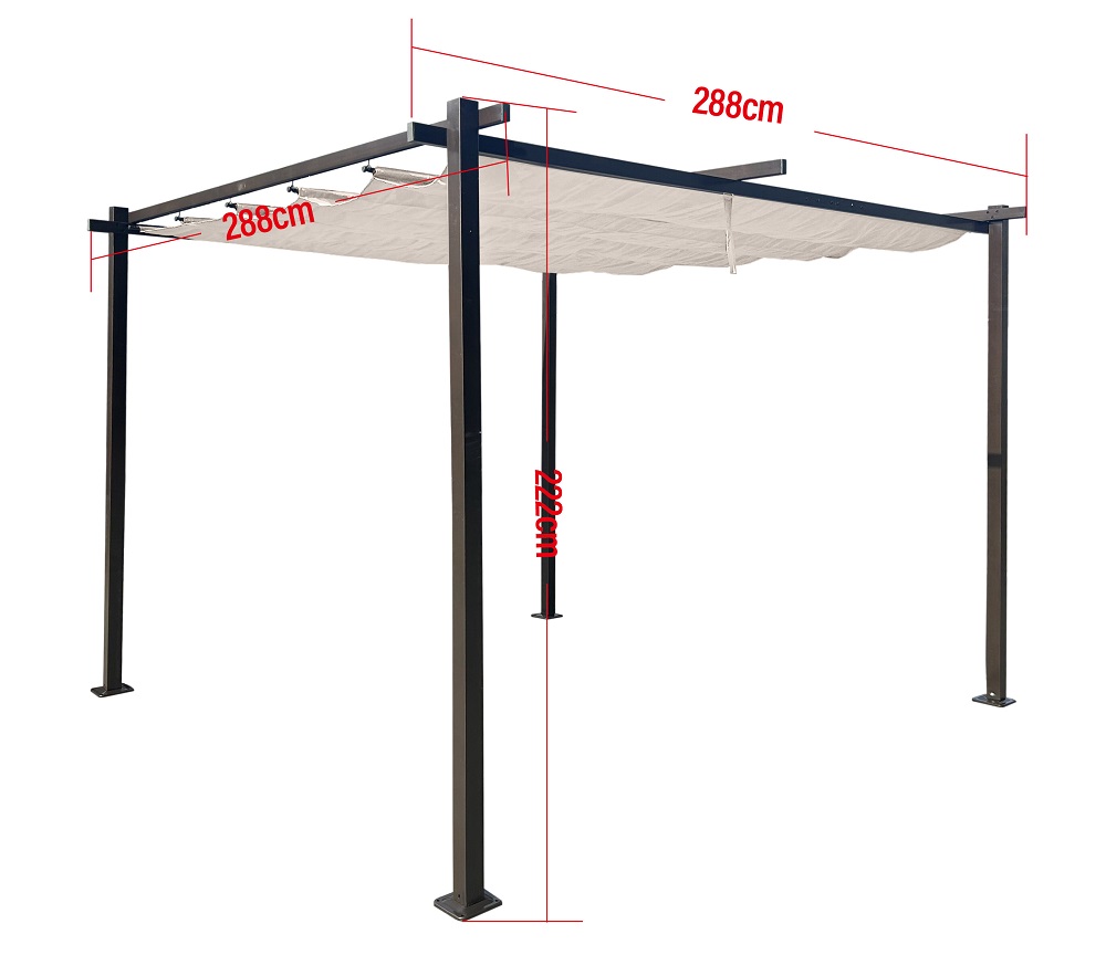 Jet-line | Pavillon Kairo Light | Pergola Überdachung | Sonnenschutz | Terrasse | Garten | anthrazit