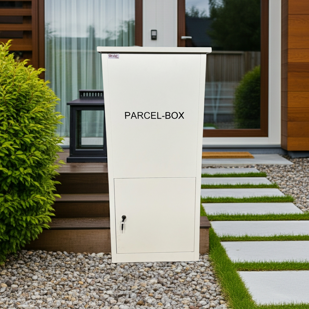 Jet-Line® | Paketbox |Paketablage Briefbox weiß mit Paketfach Gr.XX L | Metall 99,5x35x45,5