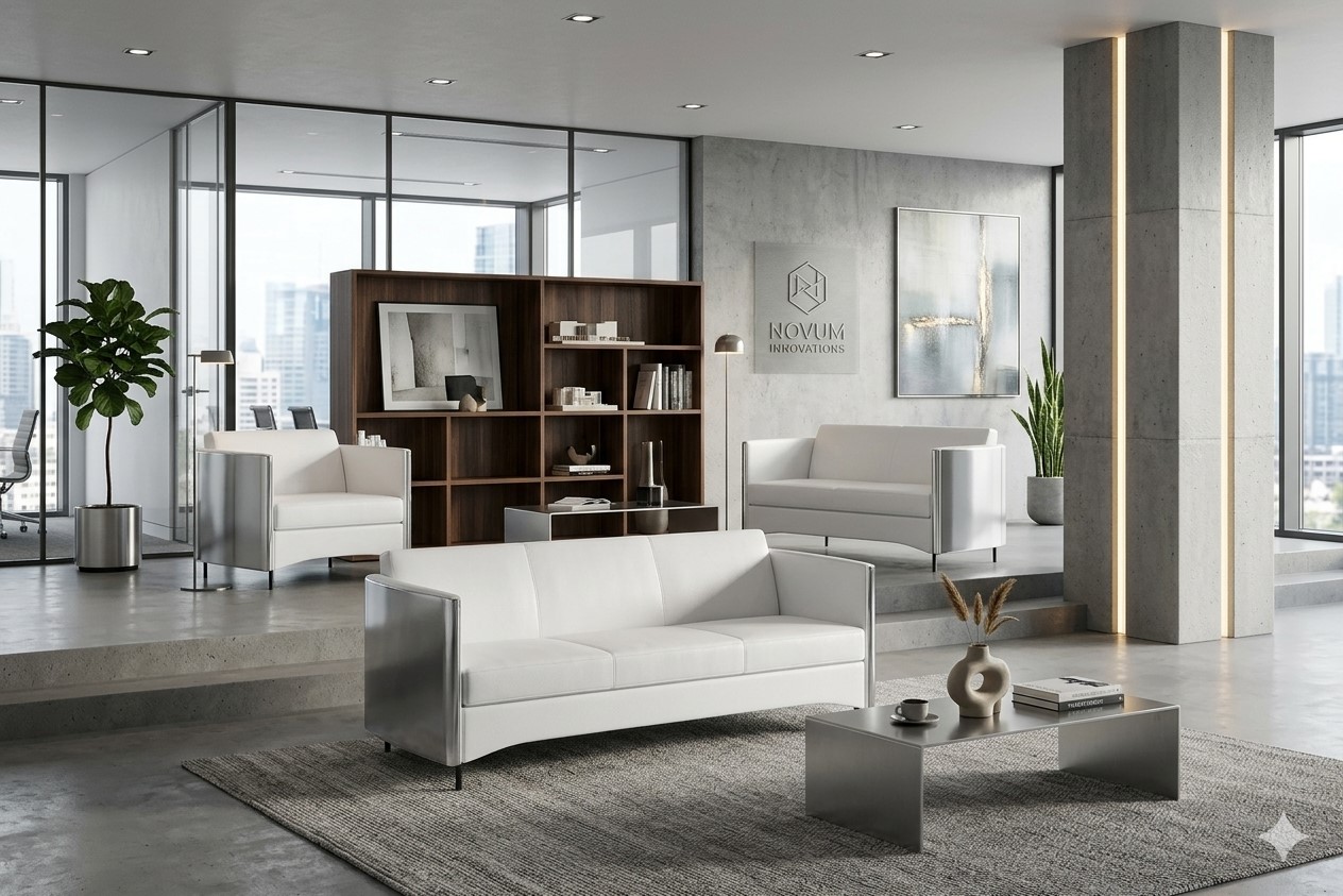 Bürosofa Sidney weiss 3-Teilig