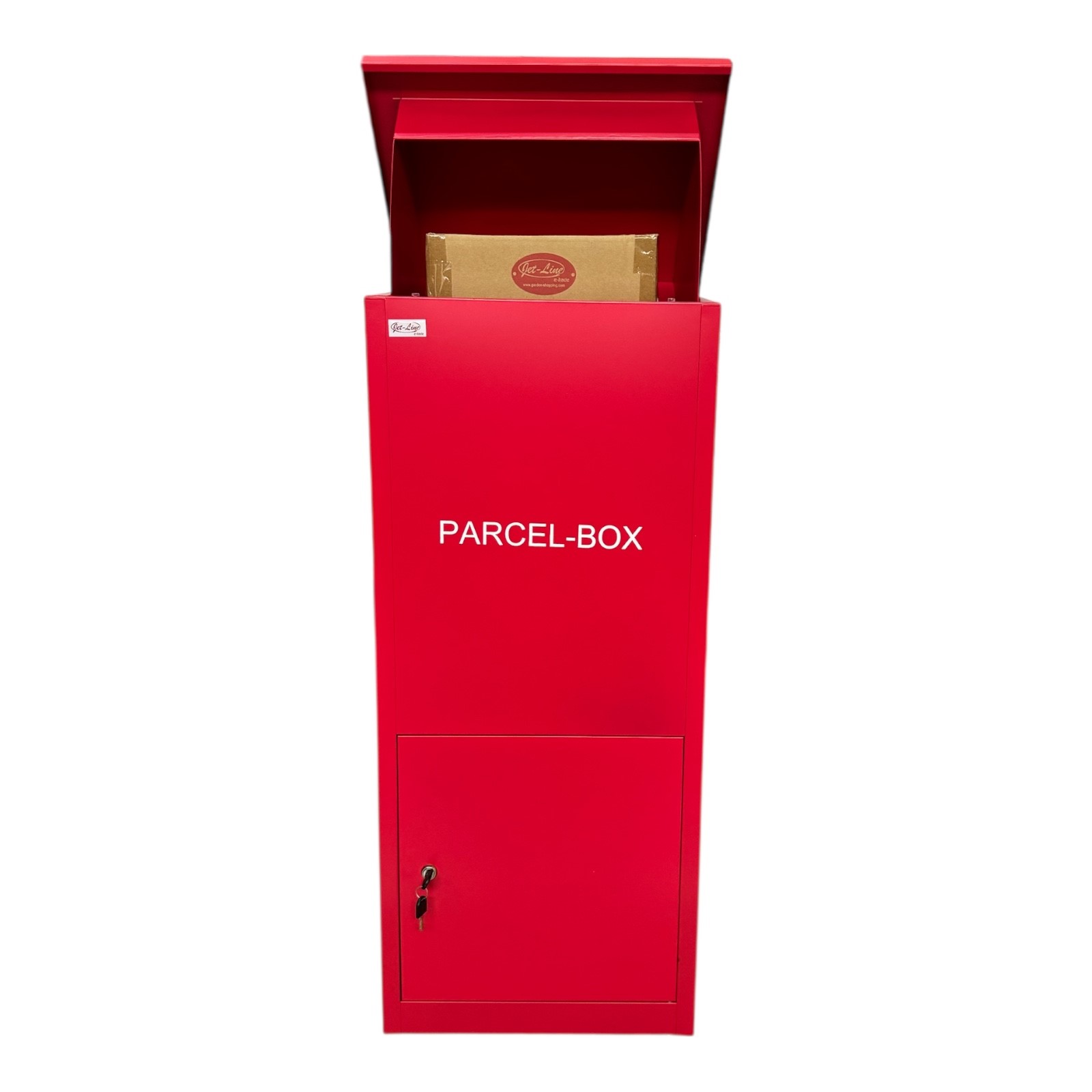 Jet-Line® | Paketbox |Paketablage Briefbox rot mit Paketfach Gr.XX L | Metall 99,5x35x45,5