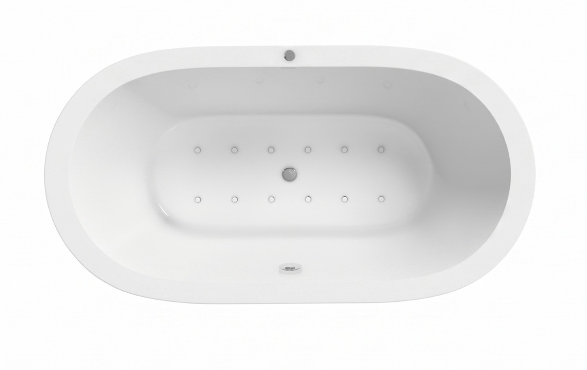 Badewanne, Whirlpoolwanne, freistehend, weiß, Düsen