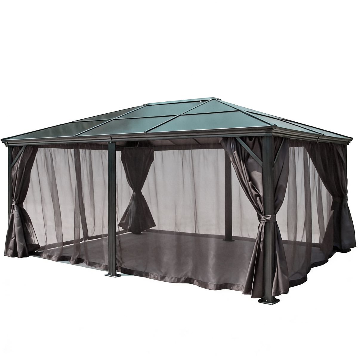 Pavillon Gartenpavillon 3,6x4,8m  Tamuros anthrazit Aluminium UV-Schutz