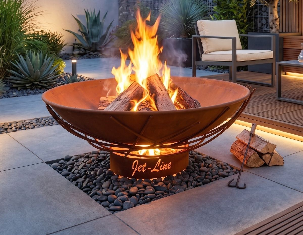 Feuerschale Doha in Rostoptik 62 cm Garten Grill Outdoor Feuerstelle Feuerkorb