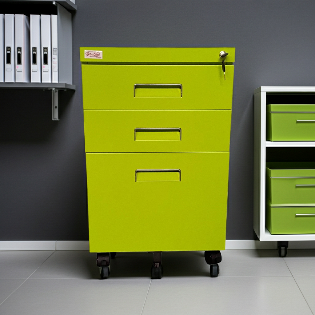 Büro Rollcontainer 3 Schubladen Haengeregistratur PAUL gruen Bürocontainer