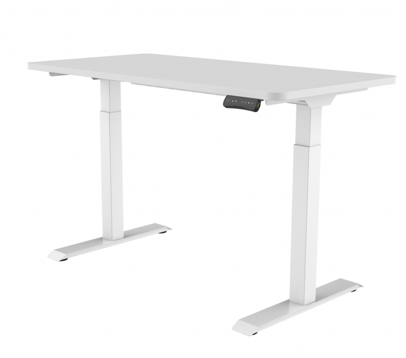 Jet-Line höhenverstellbarer Schreibtisch Gestell inklusive Tischplatte 160 x 80 cm weiss