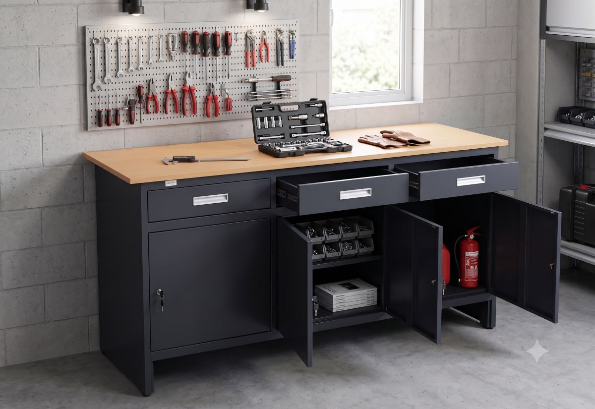 Werkbank GROSNY 170 cm anthrazit