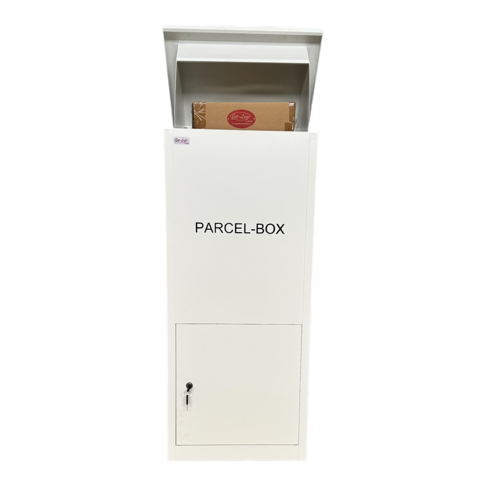 Jet-Line® | Paketbox |Paketablage Briefbox weiß mit Paketfach Gr.XX L | Metall 99,5x35x45,5