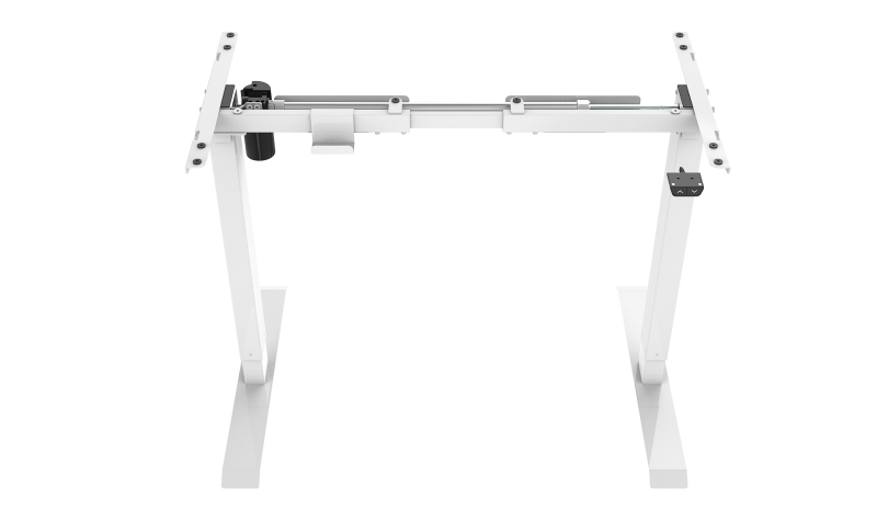 Jet-Line höhenverstellbarer Schreibtisch Gestell inklusive Tischplatte 140 x 70 cm weiss