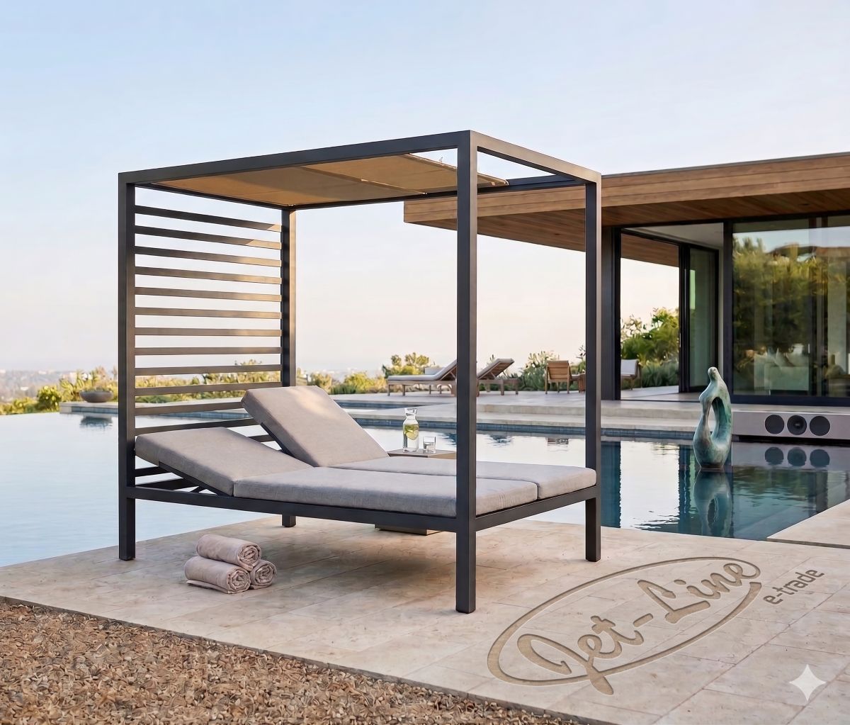 Pavillon Liegepavillon Gartenpavillon 2,1x 1,49m Baccaro weiß UV-Schutz Sonnenschutz für Terrasse