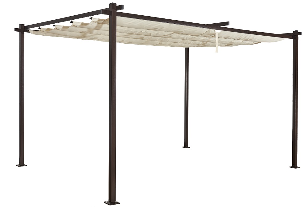 Pavillon Pergola  LUXOR LIGHT 3x4m  beige-antrazit Schiebedach