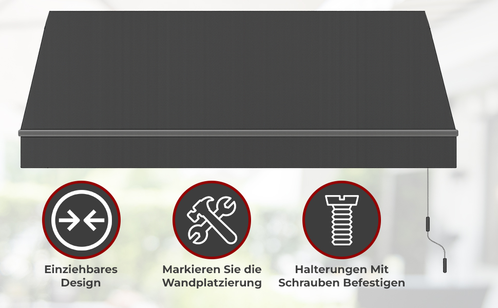Markise Sunpower 5 x 3 m in anthrazit Gelenkarmmarkise