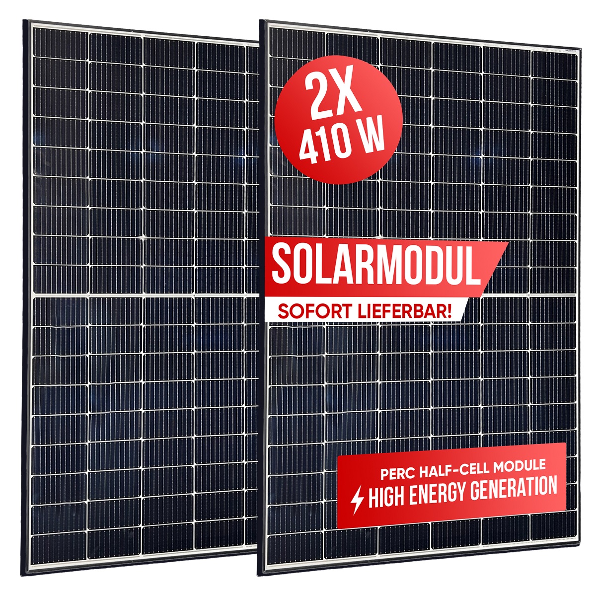 PV Solar Modul 2er-Set 410 W x 2  Ja Solar black Frame