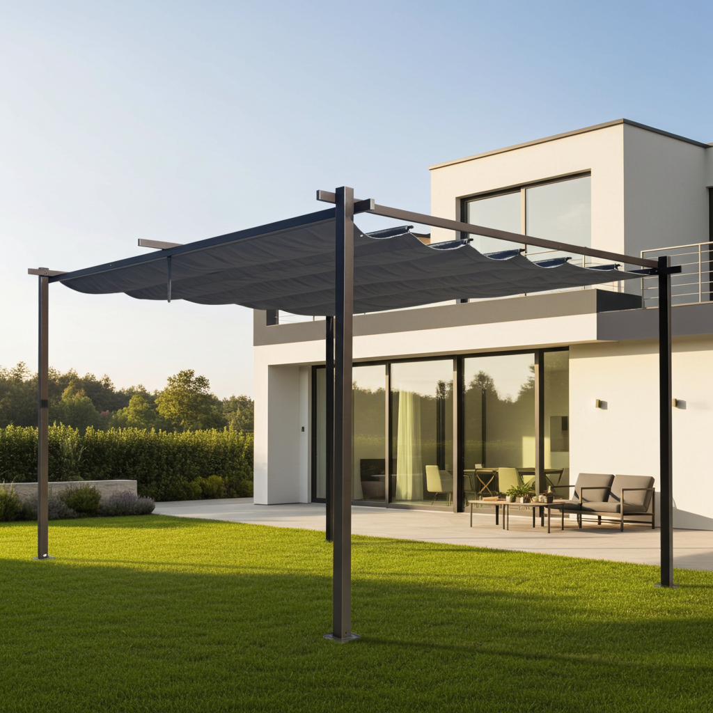 Jet-Line | Pergola Aluminium | Pavillon | Kairo light | Terasse Sonnenschutz| Garten | 3 x 3 Meter