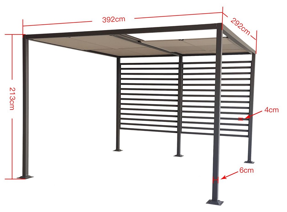 Gartenpavillon Amun 3x4m antrazit