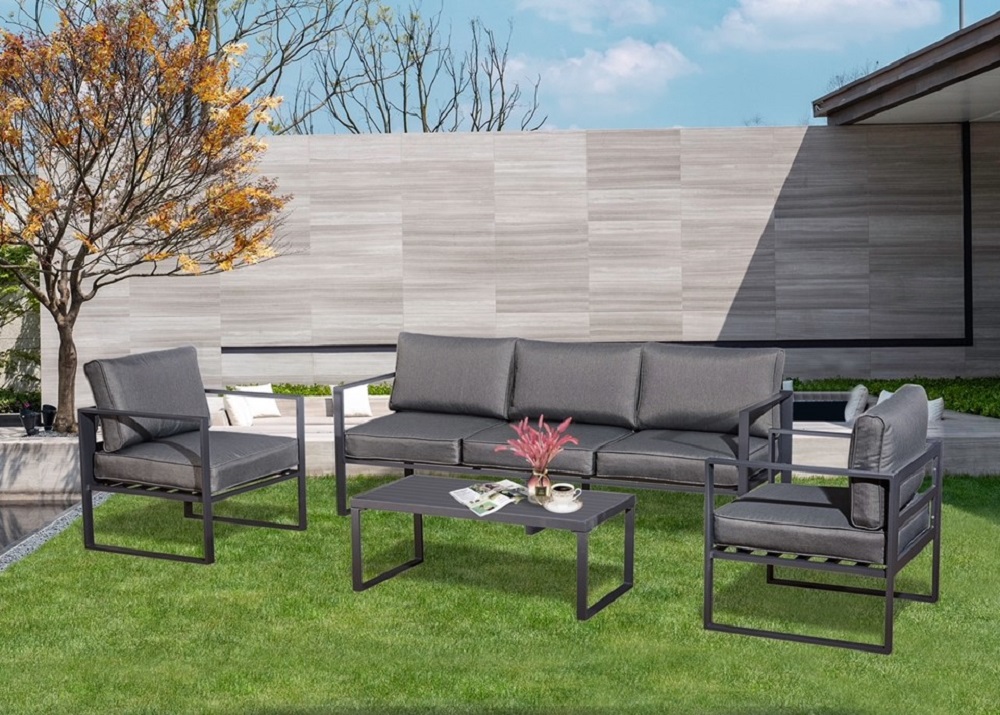 Jet-Line Gartenmöbel Lounge Garten Möbel KRETA II anthrazit Aluminium