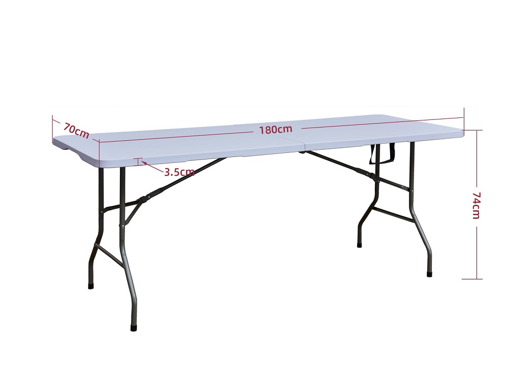 Buffettisch Gartentisch Klapptisch zusammenklappbar faltbar weiß grau 180x70x74cm NIKOLAUS