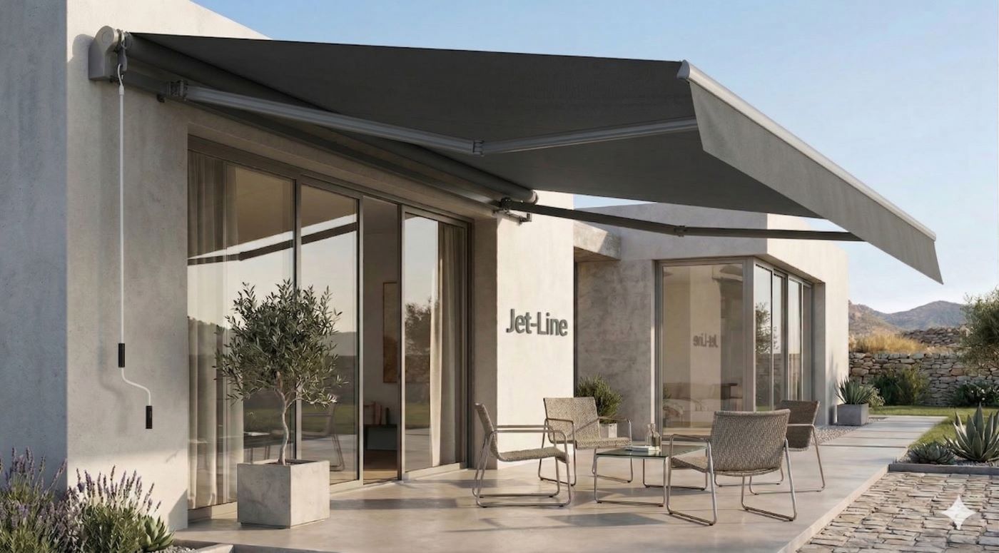 Markise Sunpower 5 x 3 m in anthrazit Gelenkarmmarkise