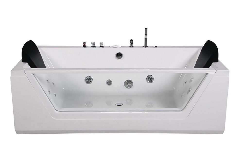 Whirlpool Spa Whirlwanne Badewanne weiss Vollausstattung Heizung Ozon LED 185 x 90 cm