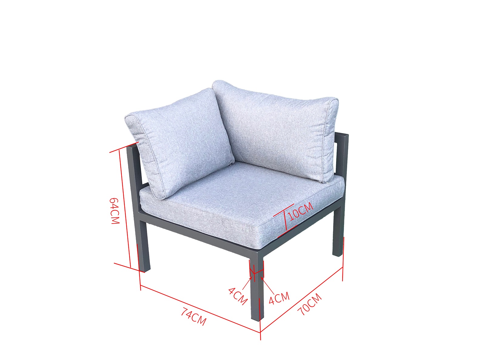 Jet-Line Gartenmöbel Lounge Garten  KRETA II hellgrau Aluminium