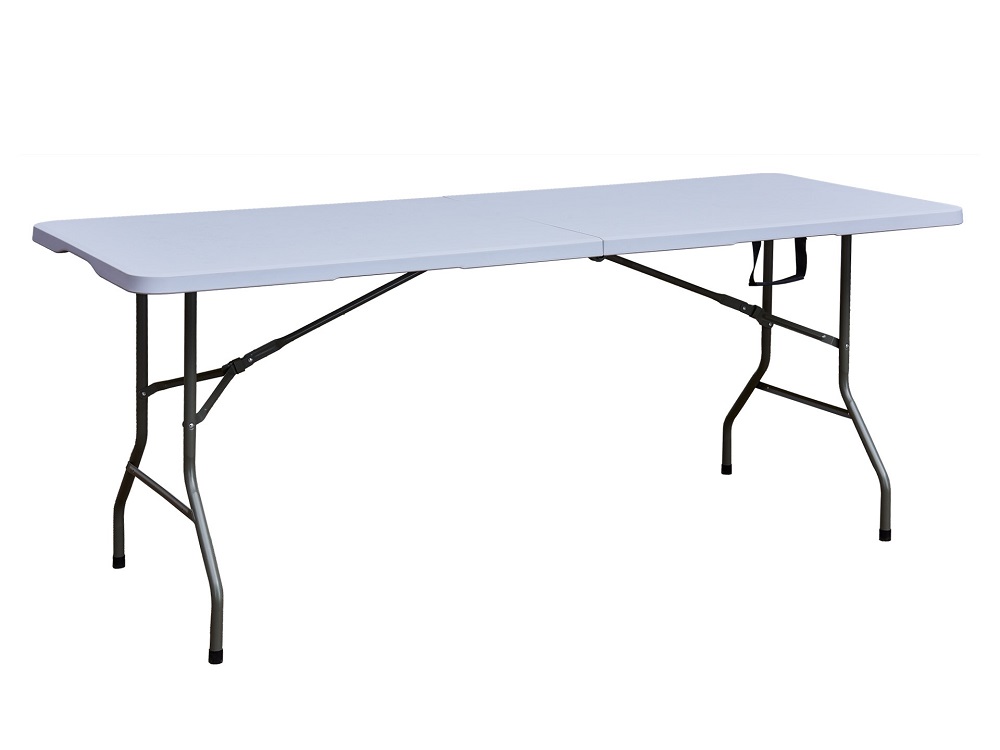 Buffettisch Gartentisch Klapptisch zusammenklappbar faltbar weiß grau 180x70x74cm NIKOLAUS