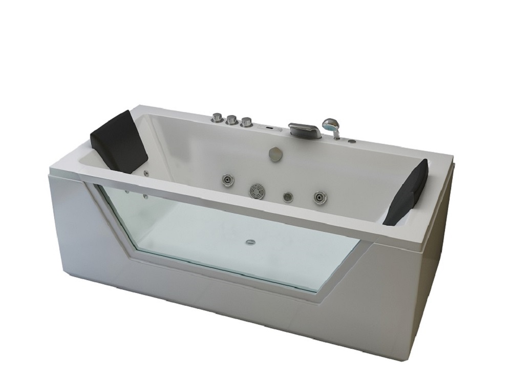 Whirlpool Spa Whirlwanne Badewanne weiss Vollausstattung Heizung Ozon LED 185 x 90 cm