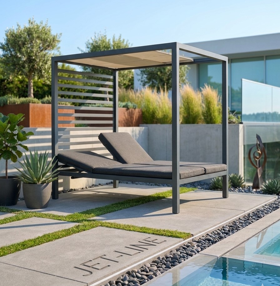 Pavillon Liegepavillon Gartenpavillon 2,1x 1,49m Baccaro weiß UV-Schutz Sonnenschutz für Terrasse