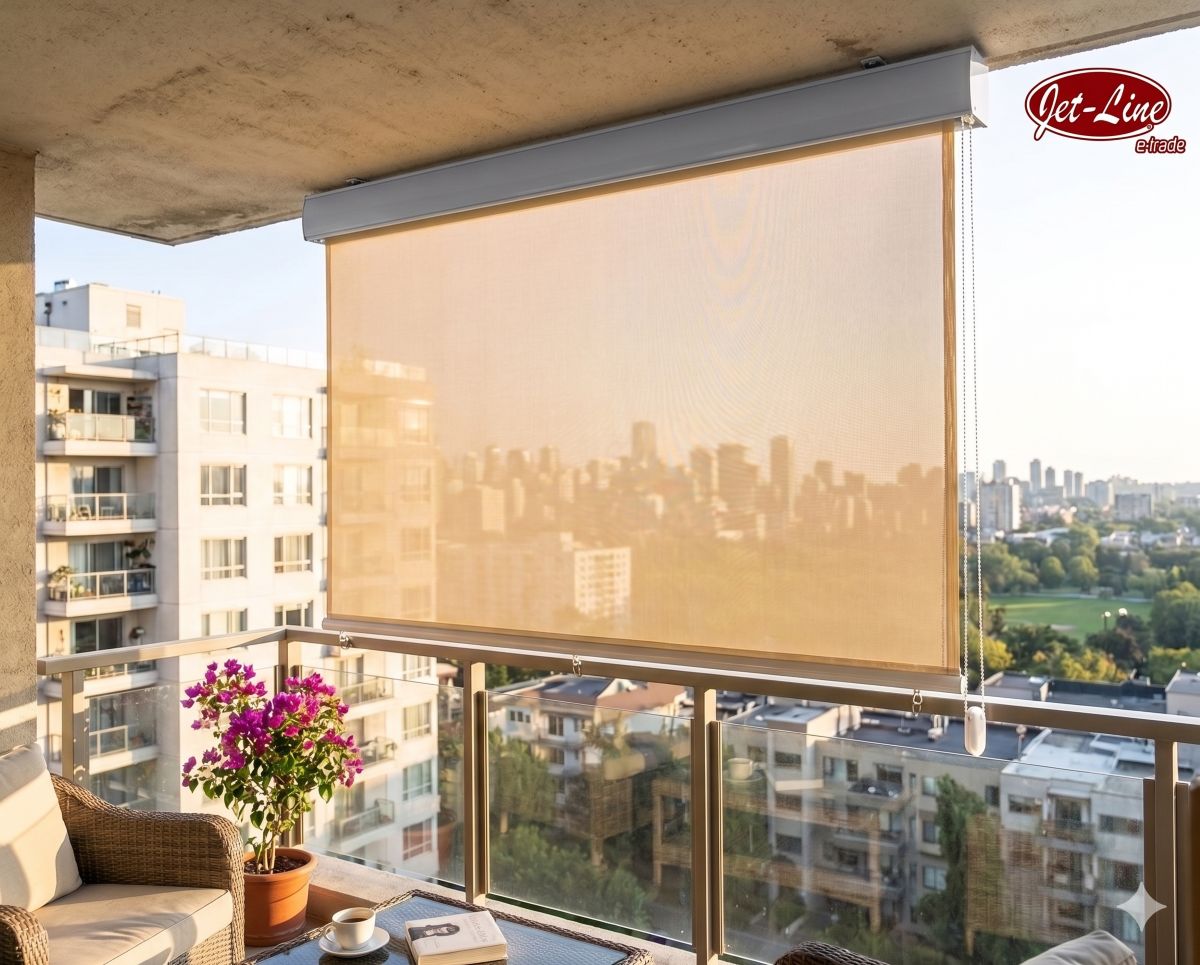 Sichtschutzrollo Vertikalmarkise Sonnenschutz Sichtschutz blickdichtes Rollo 1.0x2.3m beige Garten