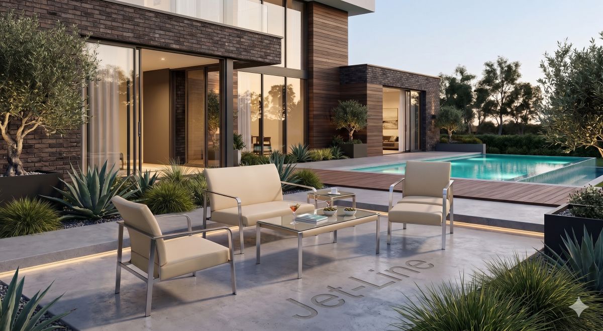 Gartenmöbel Lounge Möbel Set APHRODITE beige 4-Teilig Garten Terrasse Balkon Wetterbeständig