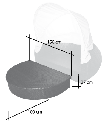 Sonneninsel Samoa braun Alu XL - Lounge Muschel