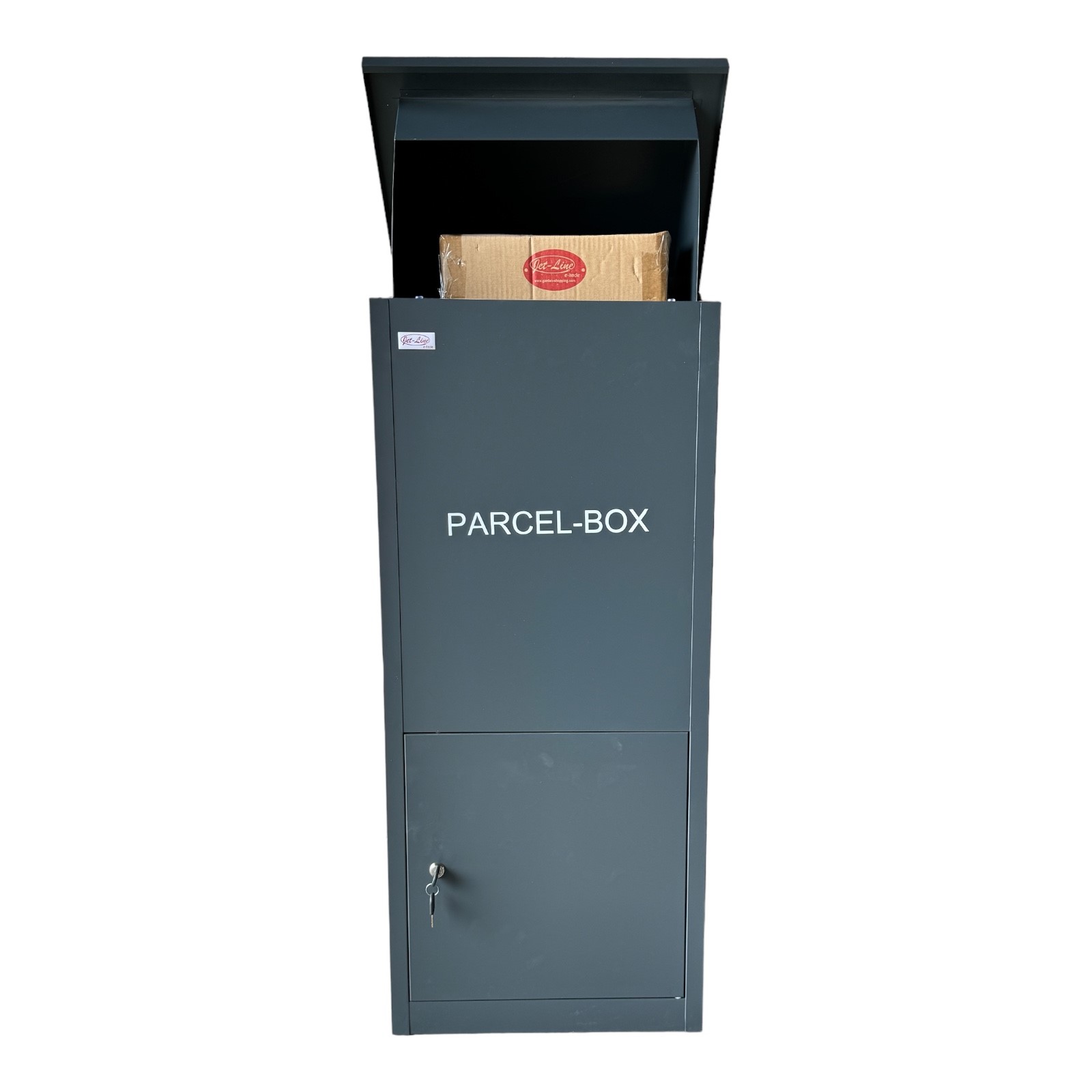 Jet-Line® | Paketbox |Paketablage Briefbox mit Paketfach Gr.XX L | Metall anthrazit 103x36,5x45,5cm