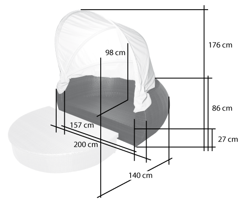 Sonneninsel Samoa braun Alu XL - Lounge Muschel