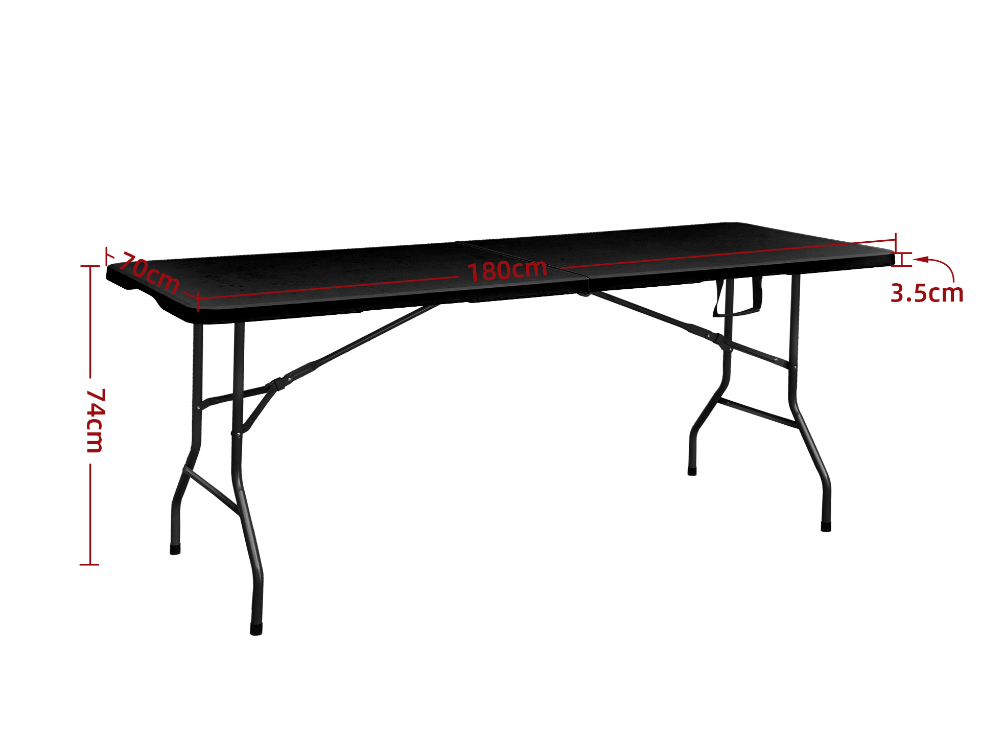 Buffettisch Gartentisch Klapptisch zusammenklappbar faltbar schwarz grau 180x70x74cm NIKOLAUS