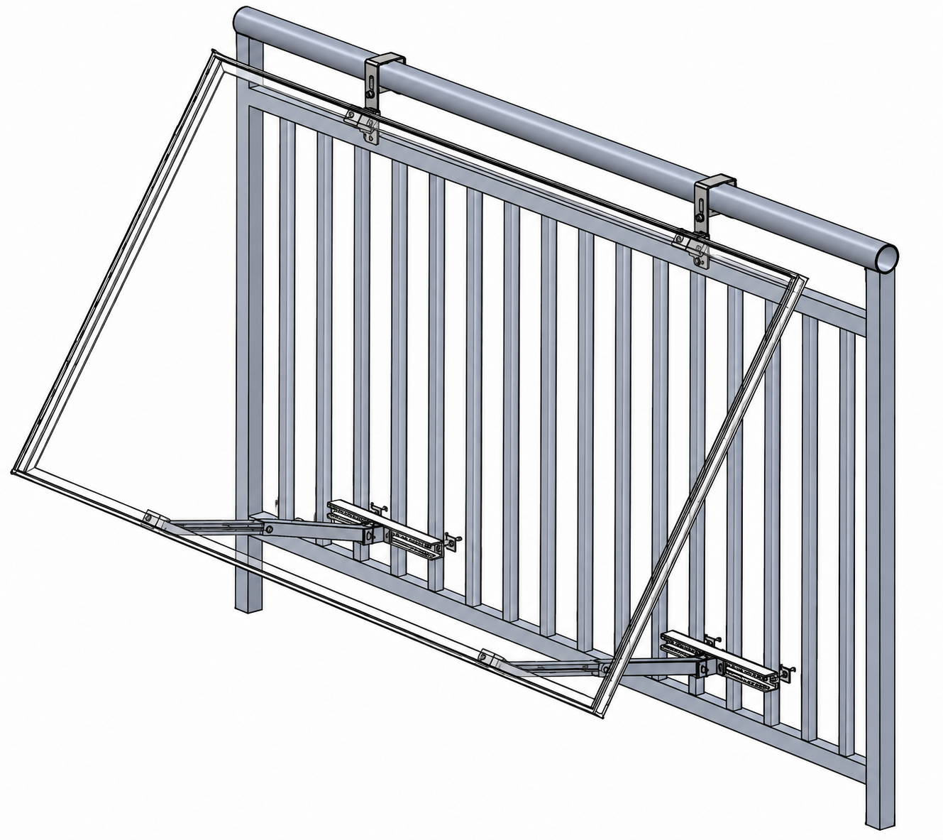 Jet-Line  Balkonkraftwerkhalterung | Geländer Befestigung | für 1 Solarmodule | Neigungswinkel 25-45
