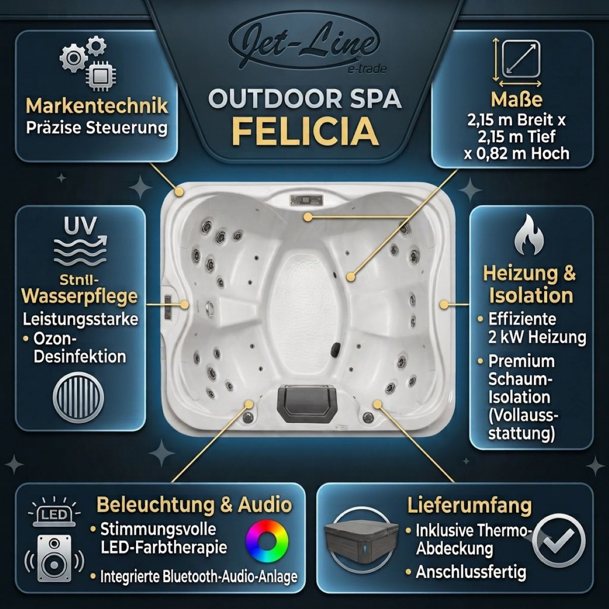 Outdoor Spa VILLA FELICIA für 4 Personen