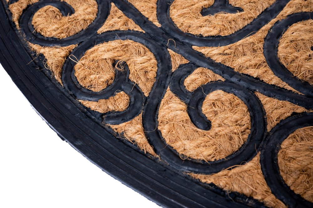 Gummi / Kokos Relief Fußmatte KLARA 45x75 cm Schuhabstreifer halbrund