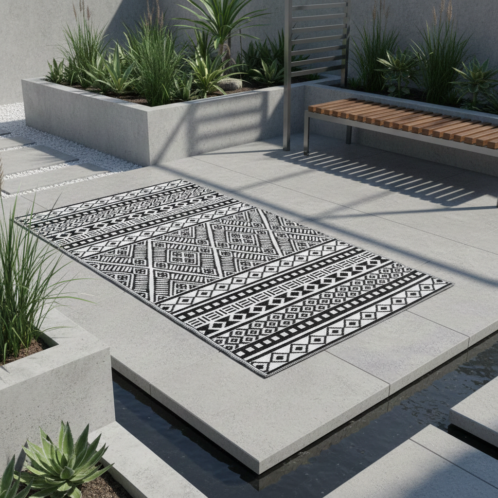 Garten Outdoor Teppich Scarlett 150x240cm schwarz von Jet-Line