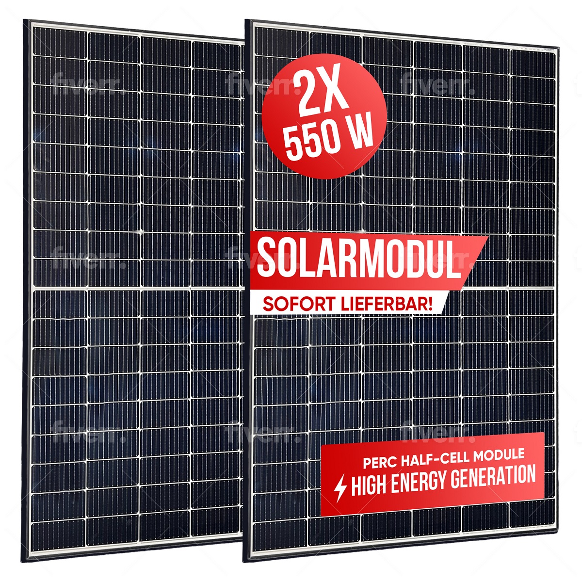 PV Modul Solarmodul Solarpanel Panel Solar Modul 550 W 2-er Set